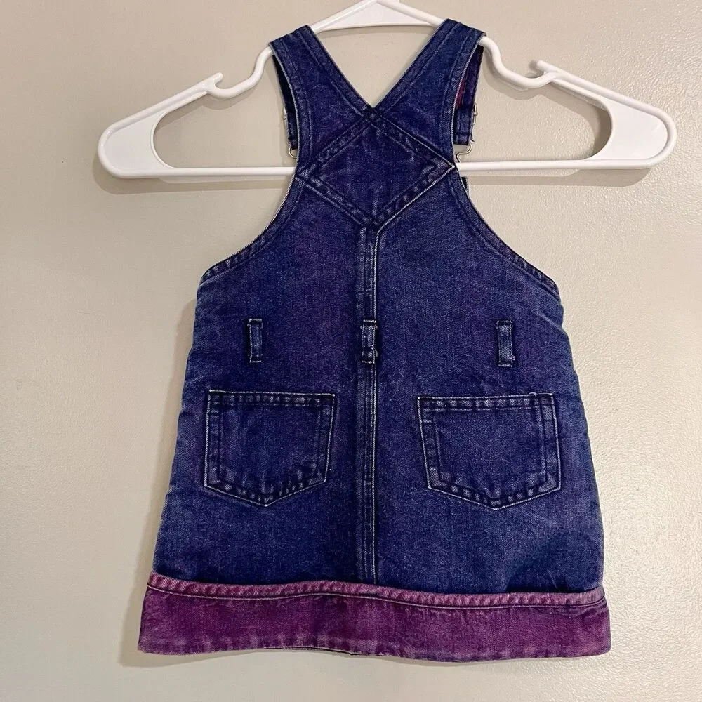 Children’s Place Denim Overall Dress Blue/pink 18 Months - Picture 4 of 6